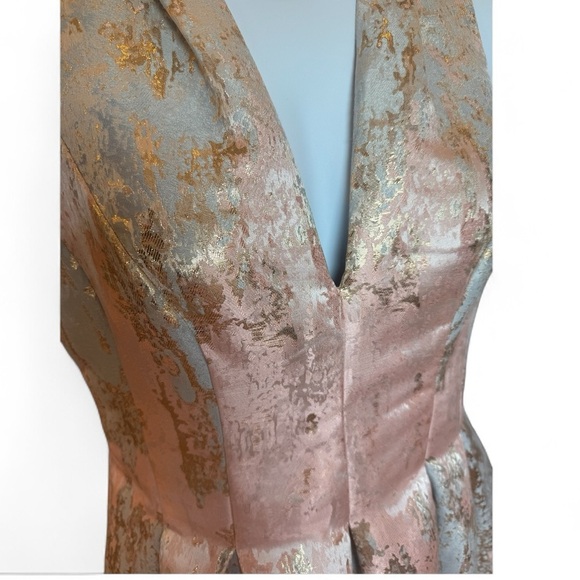 Vince Camuto Metallic Brocade Fit & Flare Dress – Size 12 Holiday Party Dress - Picture 4 of 16